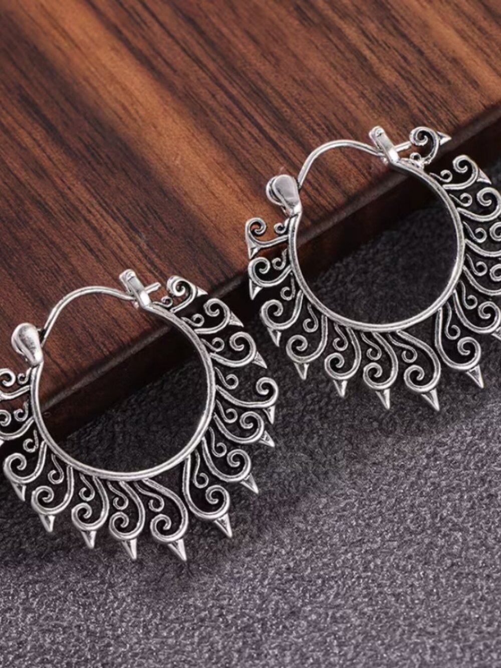 925 Sterling Silver Womens Small Spiked Hoop Earrings Ladies New Hoops Jewelry